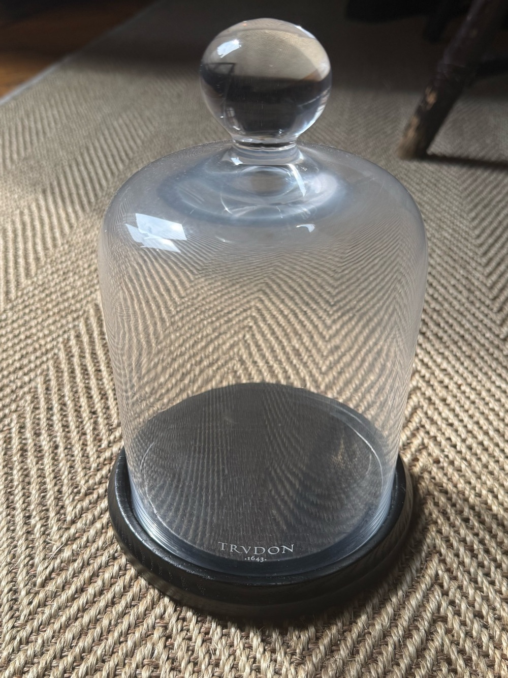 Trudon Glass Cloche with Black Wood Stand / Base - Picture 3 of 6